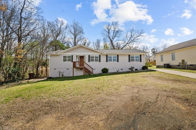 3523 Riverside Dr, Greensboro, NC 27406 - single story home featuring a front lawn and crawl space