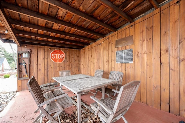 view of patio featuring outdoor dining space