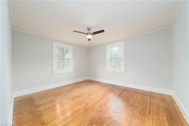 4065 Leo St, Winston-Salem, NC 27105 - empty room with light wood-style floors, healthy amount of natural light, baseboards, a ceiling fan, and ornamental molding