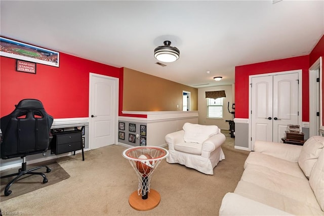 2711 Chari Park Ln, Walkertown, NC 27051 - carpeted living room with an office area