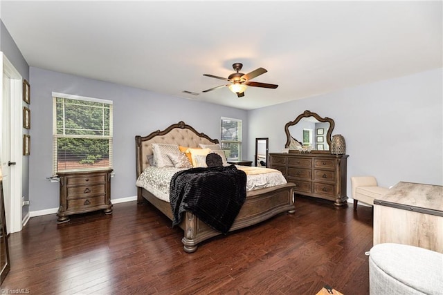 2711 Chari Park Ln, Walkertown, NC 27051 - bedroom featuring hardwood / wood-style floors, ceiling fan, and baseboards
