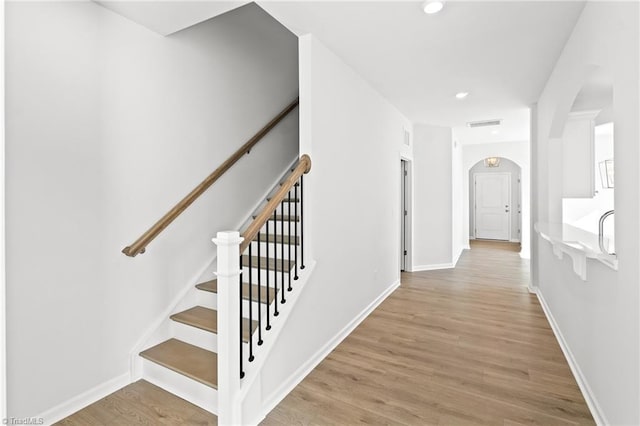 hall featuring light hardwood / wood-style floors