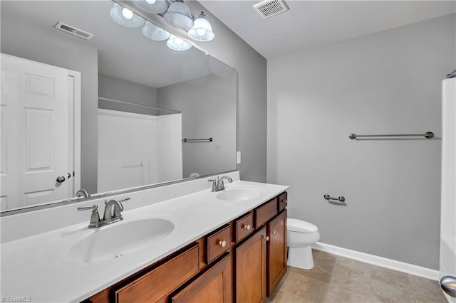 full bathroom featuring a sink, baseboards, and visible vents