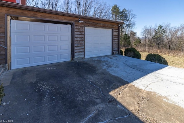 view of garage