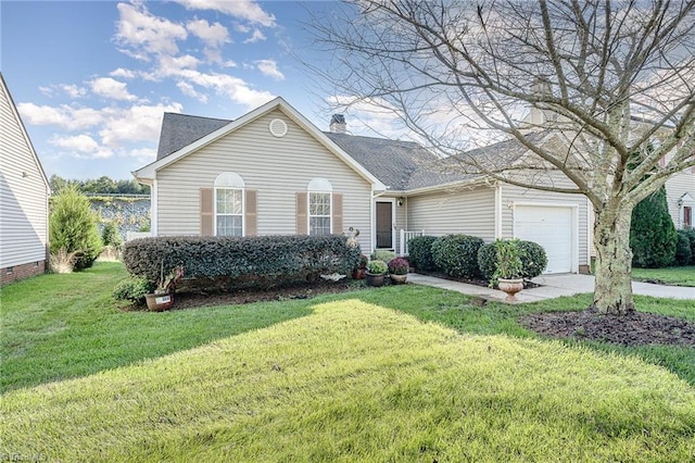 ranch-style home featuring a front yard