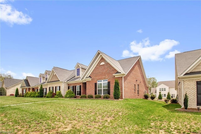 1442 Crestlawn Trl, Pfafftown, NC 27040 - view of front of property featuring brick siding and a front lawn