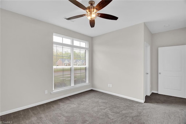 1442 Crestlawn Trl, Pfafftown, NC 27040 - empty room featuring ceiling fan, baseboards, visible vents, and carpet floors