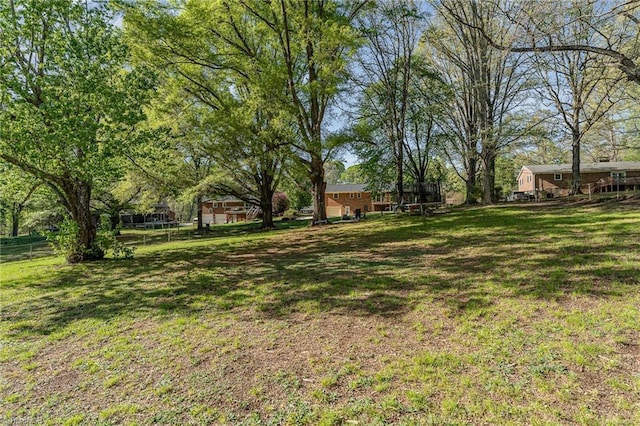 view of yard with fence