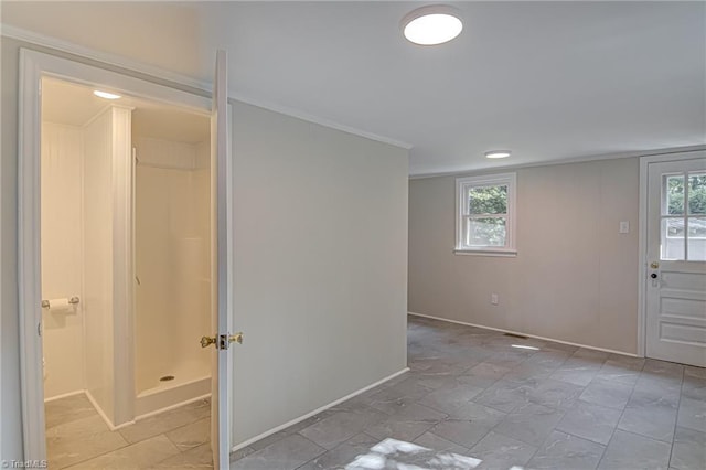 interior space with ornamental molding