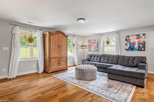 845 Montgomery Ct, Walnut Cove, NC 27052 - living room with baseboards, plenty of natural light, and light wood-type flooring