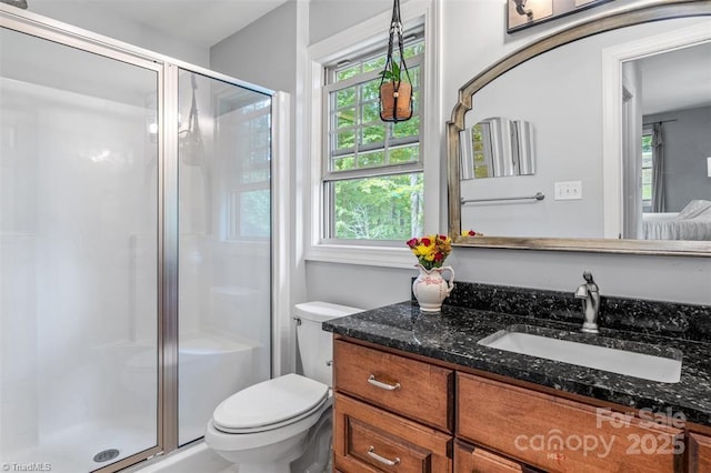 845 Montgomery Ct, Walnut Cove, NC 27052 - bathroom featuring vanity, a shower stall, and plenty of natural light