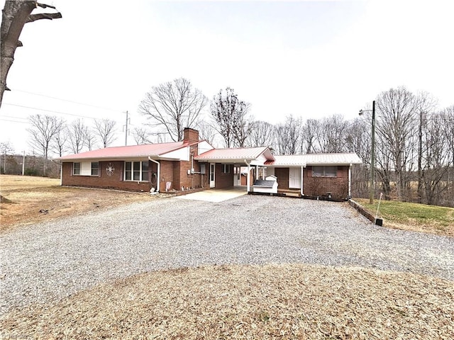 ranch-style house featuring covered porch