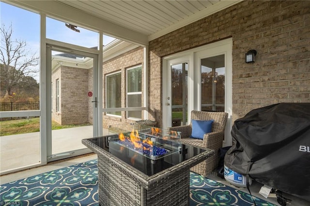 view of sunroom