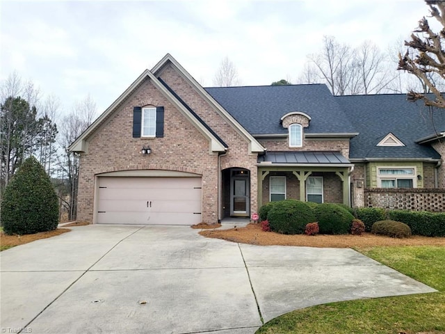 view of front of house with a garage