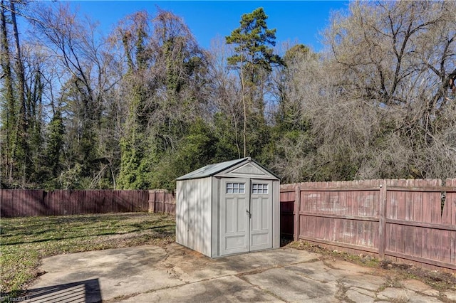 view of outbuilding with a lawn