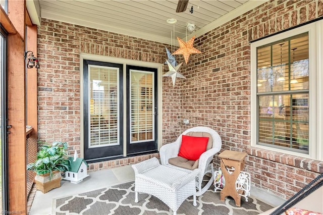 view of patio with a porch