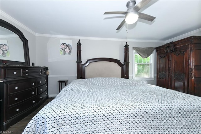 1449 NC Highway 150, Summerfield, NC 27358 - bedroom with ornamental molding, baseboards, and a ceiling fan