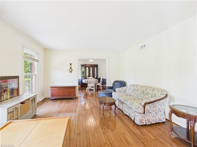 4208 Aberdare Dr, High Point, NC 27265 - living room with ornamental molding and light wood-style flooring