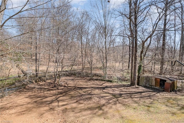 view of yard with an outbuilding