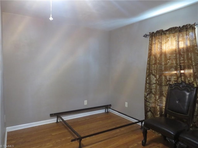 sitting room with hardwood / wood-style flooring