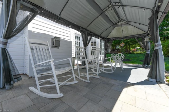 view of patio / terrace featuring a gazebo