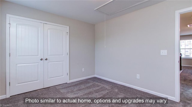 4095 Stallion St Lot 19, High Point, NC 27262 - unfurnished bedroom with attic access, carpet flooring, a closet, and baseboards