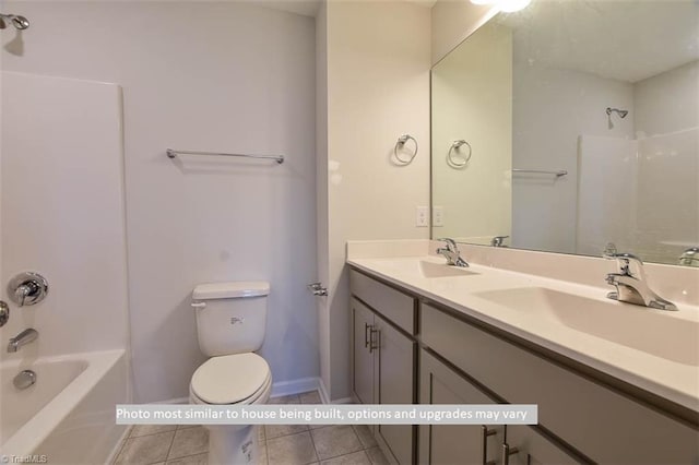 4095 Stallion St Lot 19, High Point, NC 27262 - full bath with toilet, tile patterned floors, double vanity, and shower / bathtub combination
