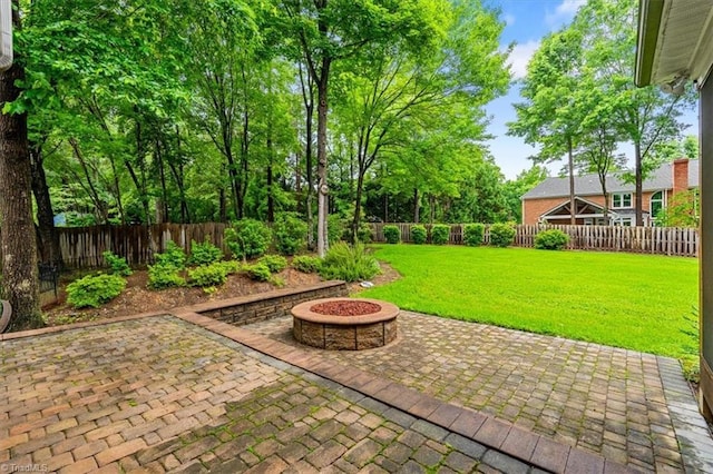 6 Yardarm Ct, Greensboro, NC 27455 - view of patio with a fire pit