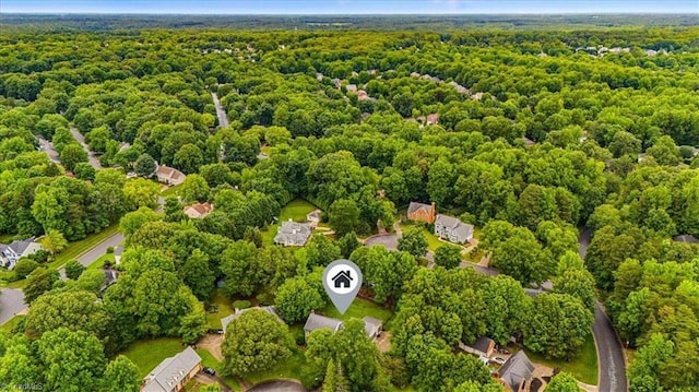 6 Yardarm Ct, Greensboro, NC 27455 - aerial overview of property's location with a forest