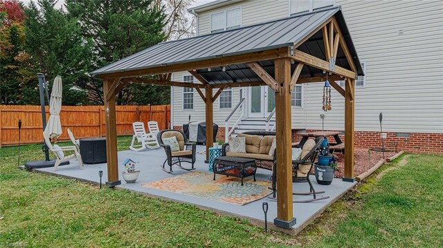 view of patio / terrace featuring an outdoor living space