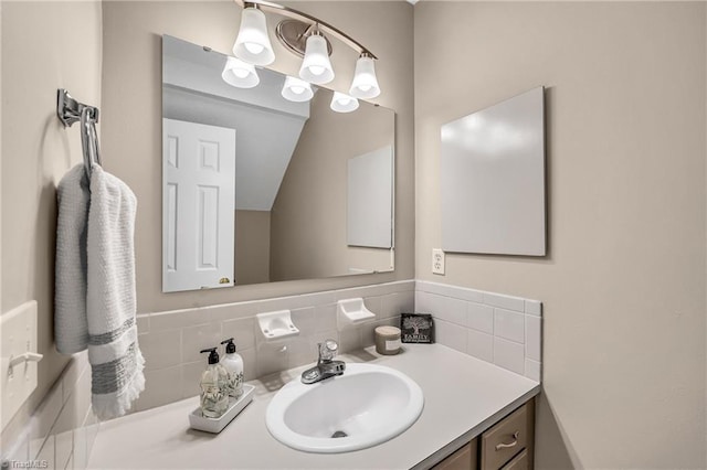 bathroom featuring backsplash and vanity