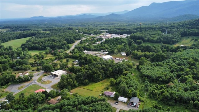 aerial view with a mountain view