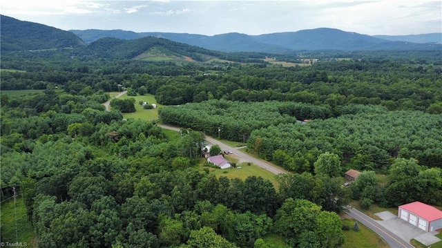 bird's eye view with a mountain view