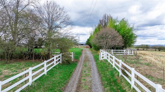 view of yard featuring a rural view