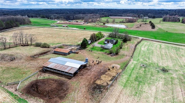 bird's eye view with a rural view