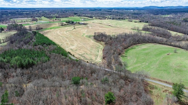 bird's eye view with a rural view