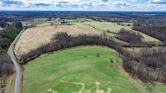 bird's eye view with a rural view