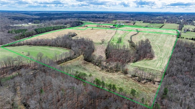 drone / aerial view with a rural view