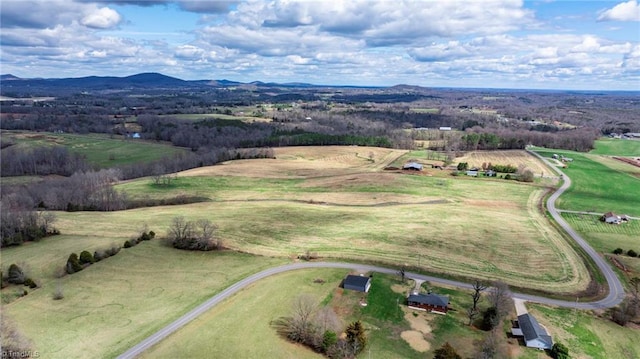 aerial view with a rural view