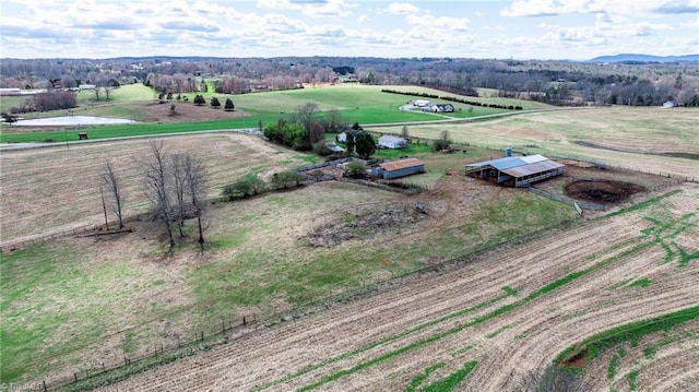 bird's eye view featuring a rural view