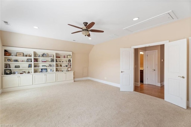 5584 Foxgate Cir, Winston-Salem, NC 27106 - carpeted empty room featuring attic access, a ceiling fan, baseboards, and recessed lighting