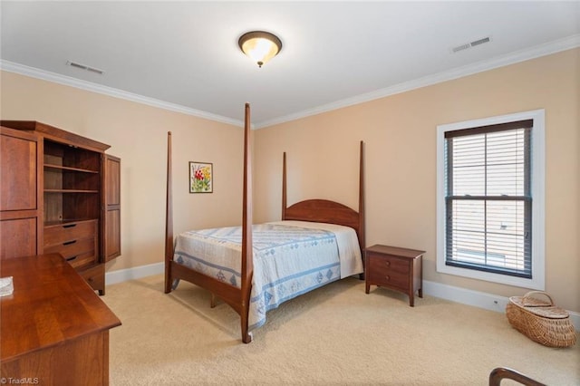 5584 Foxgate Cir, Winston-Salem, NC 27106 - bedroom featuring crown molding, light carpet, and baseboards