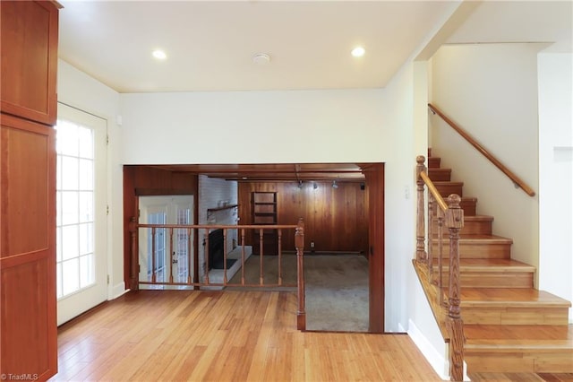 interior space featuring plenty of natural light, wood finished floors, and recessed lighting