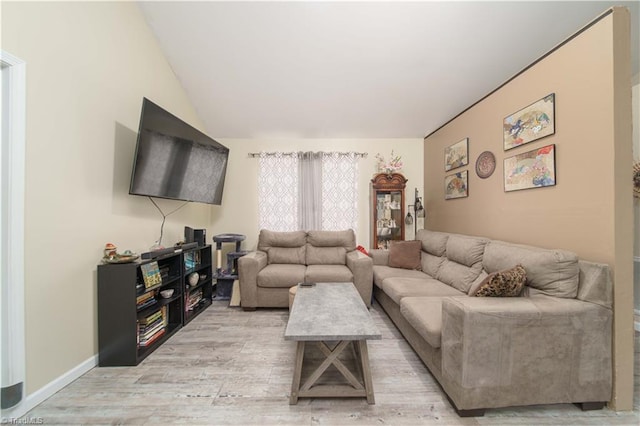 living room featuring light wood-type flooring