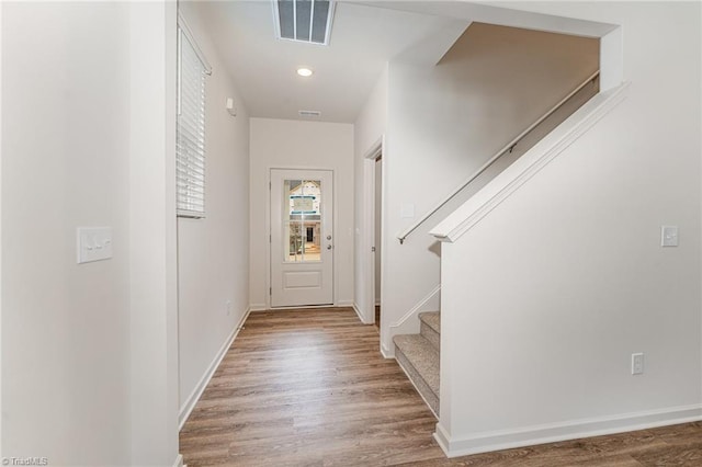 entryway featuring hardwood / wood-style floors