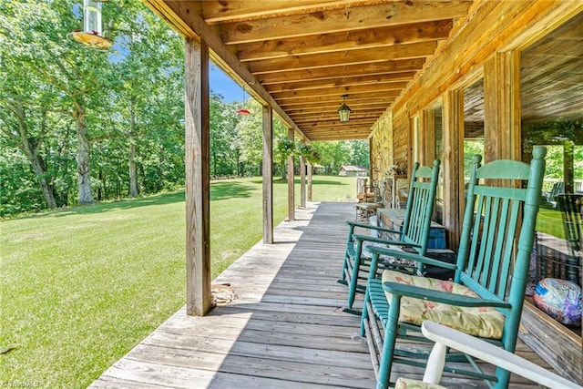 1215 Single Tree Rd, Westfield, NC 27016 - wooden terrace featuring a yard