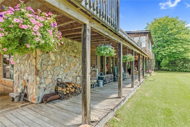 1215 Single Tree Rd, Westfield, NC 27016 - wooden deck with a lawn