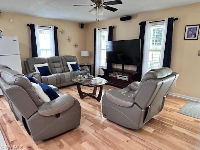 1320 Little Gate Dr, Asheboro, NC 27205 - living room with a ceiling fan and light wood-style flooring