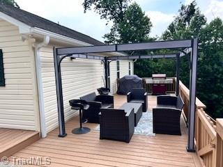 1320 Little Gate Dr, Asheboro, NC 27205 - wooden deck with an outdoor hangout area