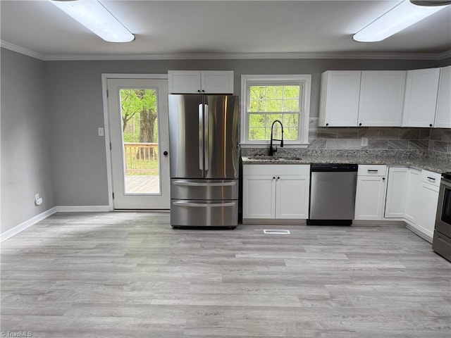 169 Pine View Rd, Eden, NC 27288 - kitchen with stainless steel appliances, stone countertops, white cabinets, and a sink